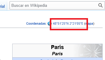 Coordenadas en Wikipedia