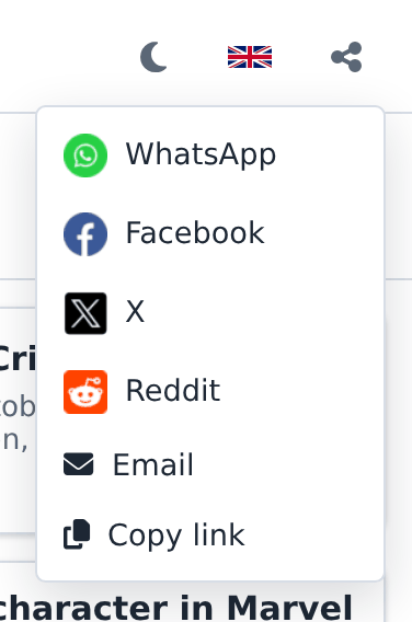 Share menu