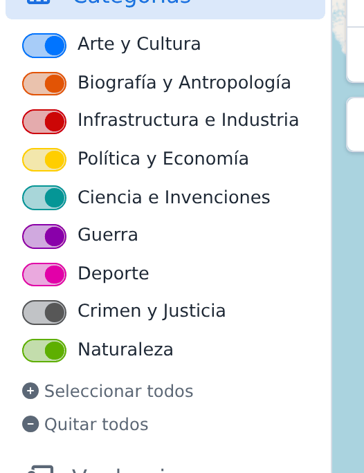 Selector de categorías