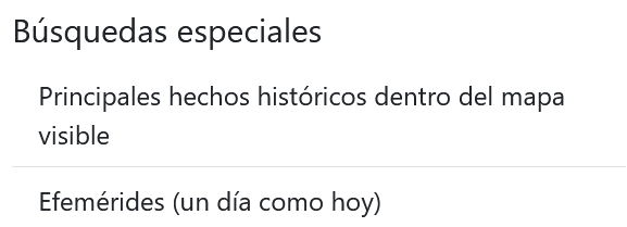 Búsquedas especiales